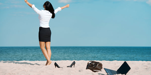 Image of A Woman Enjoying alone in the beach