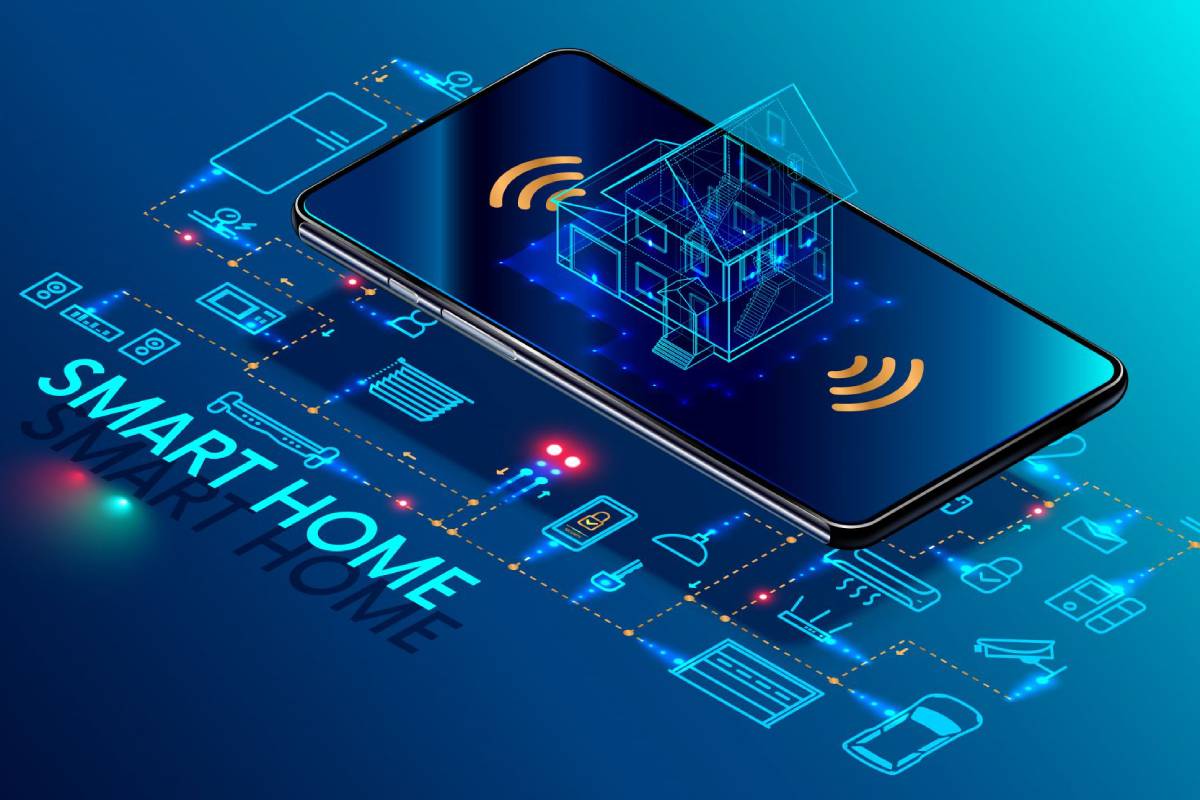 A three dimensional representation of how home automation systems secure your homes.