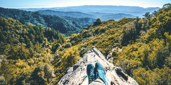 Image Showing A Hiker Get Relaxed In The Top