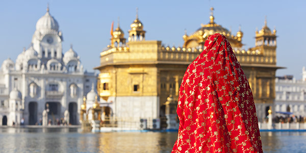 Image Showing A Woman Starring At The Golden Temple